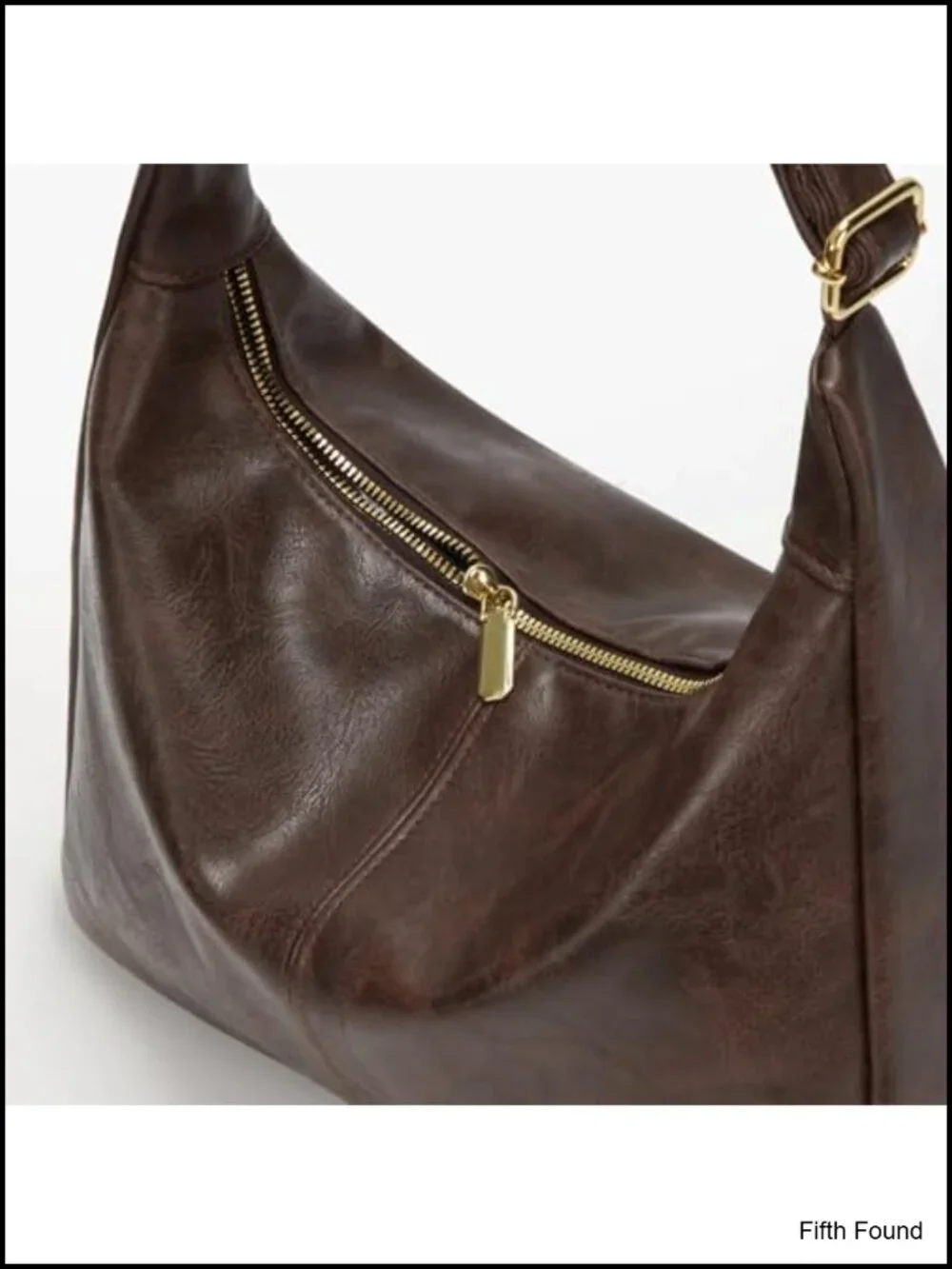 PU Leather Slouchy Hobo Shoulder Bag Adjustable Strap